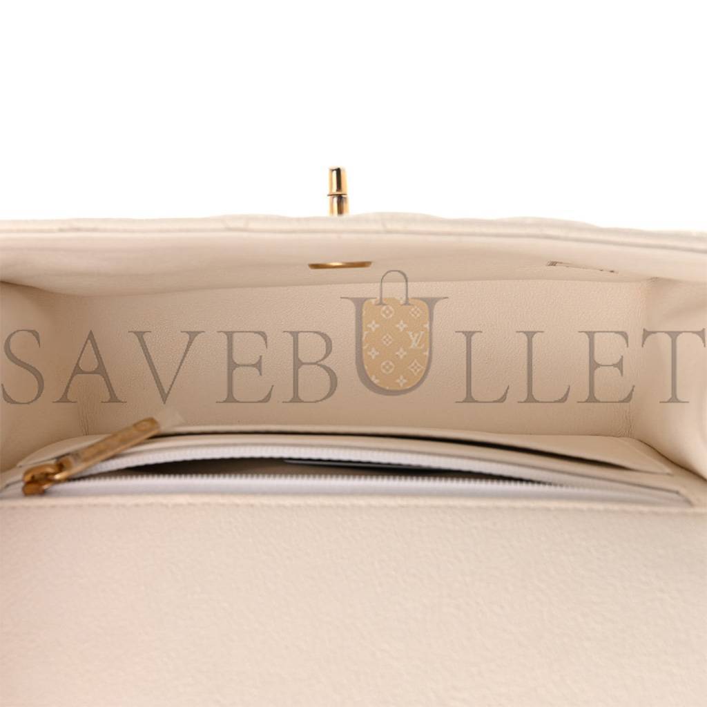 Ch*el master  caviar quilted mini top handle rectangular flap white as2431 (20*13*9cm)